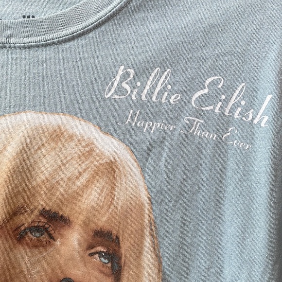 Billie Eilish Happier Than Ever Light Blue Short Sleeve T-Shirt S - Picture 4 of 5